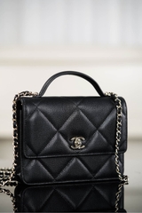 Chanel 25K Big Diamond Pattern 3-in-1 Backpack Black Gold