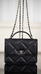 Chanel 25K Big Diamond Pattern 3-in-1 Backpack Black Gold