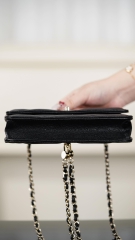 Chanel 25K Big Diamond Pattern 3-in-1 Backpack Black Gold