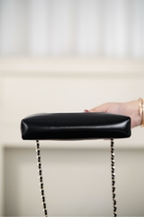 Chanel 25P 31Bag Nano Black Gold Leather