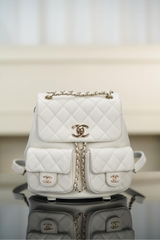 Channel 24A Duma Backpack Authentic Leather White