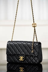 Chanel 25B Double C Chain CF Black Gold Bag