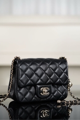Chanel 25k CF Black Gold Luxury Handbag