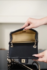 Chanel 25k CF Black Gold Luxury Handbag