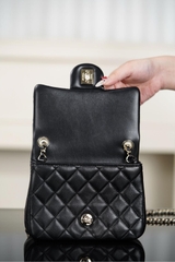 Chanel 25k CF Black Gold Luxury Handbag