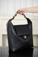 Chanel 25k Hobo Bag Classic Black Gold
