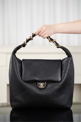 Chanel 25k Hobo Bag Classic Black Gold