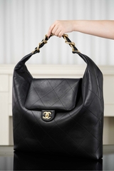 Chanel 25k Unisex Hobo Bag with Gold Chain
