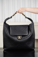 Chanel 25k Unisex Hobo Bag with Gold Chain