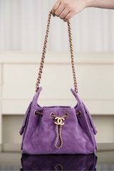 Chanel 26C Series Mini Bag Purple Suede