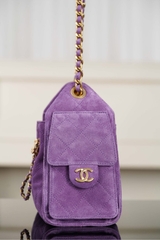 Chanel 26C Series Mini Bag Purple Suede
