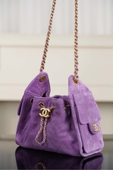 Chanel 26C Series Mini Bag Purple Suede