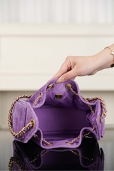 Chanel 26C Series Mini Bag Purple Suede