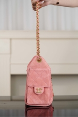 Chanel 26C Series Mini Bag 25cm Suede Pink