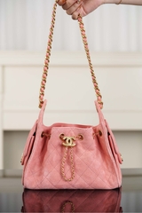 Chanel 26C Series Mini Bag 25cm Suede Pink