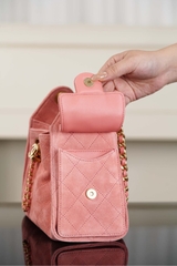 Chanel 26C Series Mini Bag 25cm Suede Pink