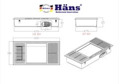 Quạt Âm Trần Đa Năng Hans – HA2 (4 trong 1)