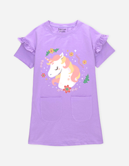 Váy bé gái tay ngắn Kỳ Lân Unicorn Bomines dáng suông