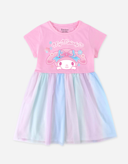 Váy bé gái Melody Bomines, Đầm phối lưới cầu vồng