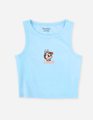 Áo bé gái croptop sát nách Labubu Capybara Kuromi