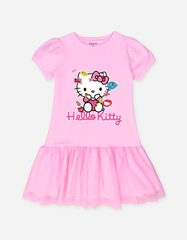 Váy bé gái tay phồng phối lưới Hello Kitty