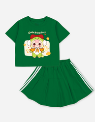 Set váy bé gái BabyThree Bomines, Bộ áo chân váy Tết dễ thương