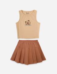 Set váy bé gái Labubu Capybara Kuromi Bomines