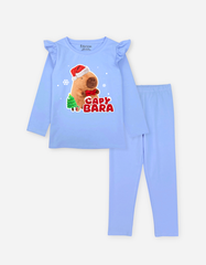 Đồ bộ bé gái tay dài mùa thu Capybara