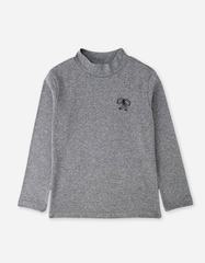Áo tay dài bé gái cổ lọ zip cotton dáng body