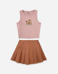 Set váy bé gái Labubu Capybara Kuromi Bomines