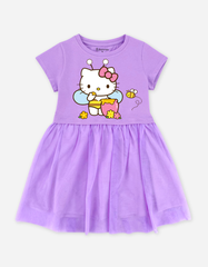 Váy bé gái tay ngắn Hello Kitty phối lưới