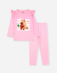 Đồ bộ bé gái tay dài mùa thu Capybara