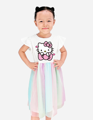 Váy bé gái phối lưới Hello Kitty Bomines