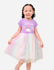 Váy bé gái Melody Bomines, Đầm phối lưới cầu vồng