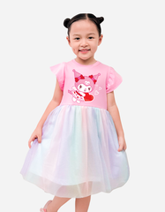 Váy bé gái Bomines, Đầm phối lưới cầu vồng Sanrio