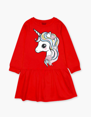 Váy bé gái mùa thu tay dài Kỳ Lân Unicorn