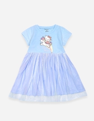 Váy tay ngắn phối lưới Hello Kitty