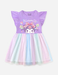 Váy bé gái Bomines, Đầm phối lưới cầu vồng Sanrio