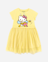 Váy bé gái tay ngắn Hello Kitty phối lưới