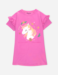 Váy bé gái tay ngắn Kỳ Lân Unicorn Bomines dáng suông
