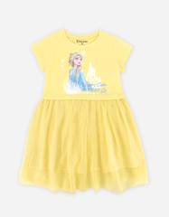 Váy bé gái tay ngắn Elsa phối lưới