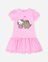 Váy bé gái tay phồng Hello Kitty & Mèo Pusheen