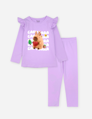 Đồ bộ bé gái tay dài mùa thu Capybara