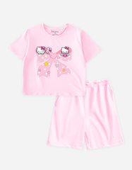 Đồ bộ short Kuromi Hello Kitty Bomines thun cotton 2 chiều