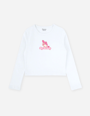 Áo tay dài bé gái Kuromi Melody Bomines, áo giữ nhiệt dáng croptop