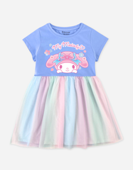 Váy bé gái Melody Bomines, Đầm phối lưới cầu vồng