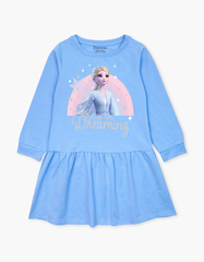 Váy bé gái mùa thu tay dài Elsa Cầu vồng