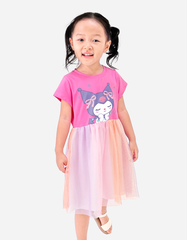 Váy bé gái phối lưới cầu vồng Kuromi