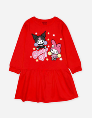 Váy bé gái tay dài Kuromi & My Melody