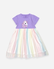 Váy bé gái tay ngắn phối lưới Unicorn